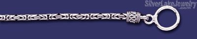 Sterling Silver 7" Byzantine Indonesian Handmade Toggle Bracelet - Click Image to Close