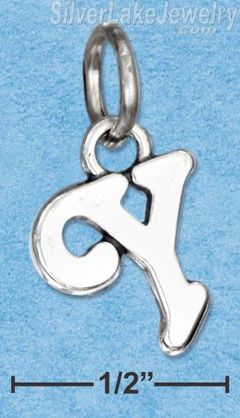 Sterling Silver Scrolled Letter "Y" Charm - Click Image to Close