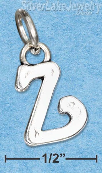 Sterling Silver Scrolled Letter "Z" Charm - Click Image to Close