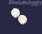 Sterling Silver 4mm Round White CZ Stud Earrings - Click Image to Close