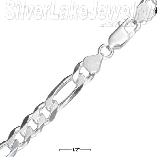 22" Sterling Silver Figaro Chain 8.4mm - Click Image to Close