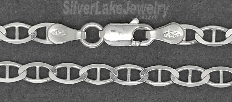 18" Sterling Silver Marina Mariner Chain 3.6mm - Click Image to Close