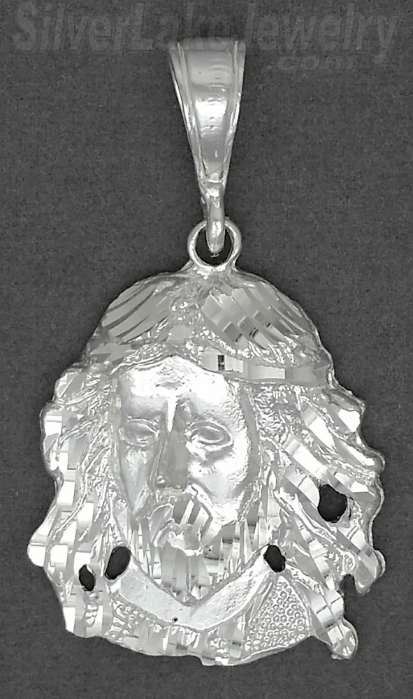 Sterling Silver DC Jesus Christ Face Charm Pendant - Click Image to Close