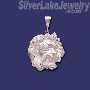 Sterling Silver DC Big Lion Head Charm Pendant - Click Image to Close