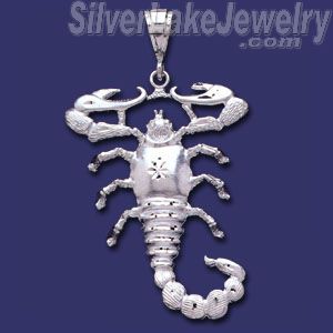 Sterling Silver DC Big Scorpion Charm Pendant - Click Image to Close