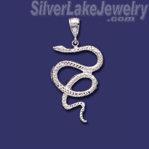 Sterling Silver DC Big Snake Charm Pendant - Click Image to Close