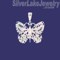 Sterling Silver DC Filigree Butterfly Charm Pendant - Click Image to Close