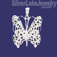 Sterling Silver DC Filigree Butterfly Charm Pendant - Click Image to Close