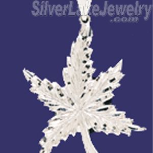 Sterling Silver DC Big Marijuana Pot Leaf Charm Pendant - Click Image to Close