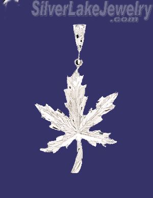 Sterling Silver DC Marijuana Pot Leaf Charm Pendant - Click Image to Close