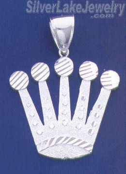 Sterling Silver DC Big Crown Charm Pendant - Click Image to Close