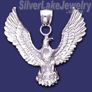 Sterling Silver DC Eagle Bird of Pray Charm Pendant - Click Image to Close