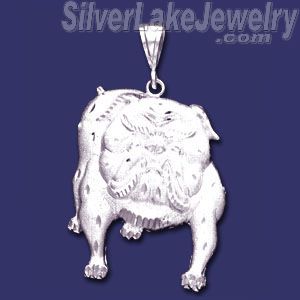 Sterling Silver DC Huge Big Bulldog Charm Pendant - Click Image to Close