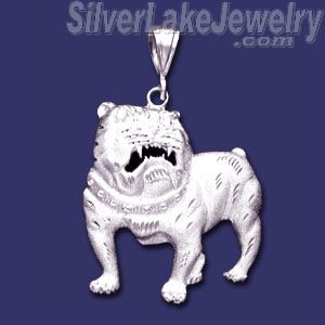 Sterling Silver DC Huge Big Bulldog Charm Pendant - Click Image to Close