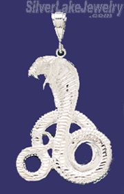 Sterling Silver DC Big Snake Cobra Charm Pendant - Click Image to Close