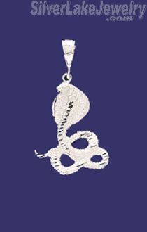 Sterling Silver DC Big Snake Cobra Charm Pendant - Click Image to Close