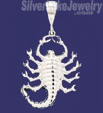 Sterling Silver DC Big Scorpion Charm Pendant - Click Image to Close