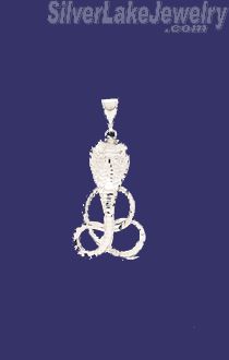 Sterling Silver DC Big Snake Cobra Charm Pendant - Click Image to Close