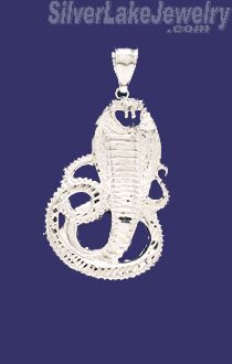 Sterling Silver DC Very Big Snake Cobra Charm Pendant - Click Image to Close