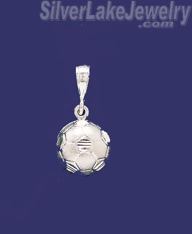 Sterling Silver DC Football Soccer ball Charm Pendant - Click Image to Close