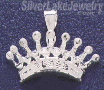 Sterling Silver DC Big Crown 'QUEEN' Charm Pendant - Click Image to Close