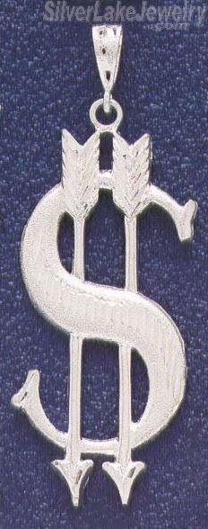 Sterling Silver DC Very Big Dollar Money Sign w/Arrows Charm Pen - Click Image to Close