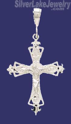 Sterling Silver Dia-Cut Cross Charm Pendant - Click Image to Close