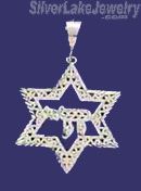 Sterling Silver DC Star of David w/Chai Charm Pendant - Click Image to Close