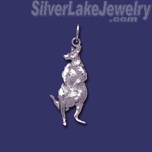 Sterling Silver Kangaroo w/Baby in Pouch Animal Charm Pendant - Click Image to Close