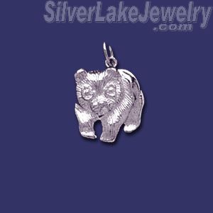 Sterling Silver Panda Bear Animal Charm Pendant - Click Image to Close