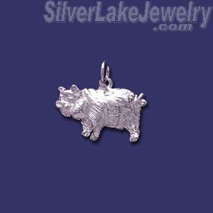 Sterling Silver Pig Animal Charm Pendant - Click Image to Close