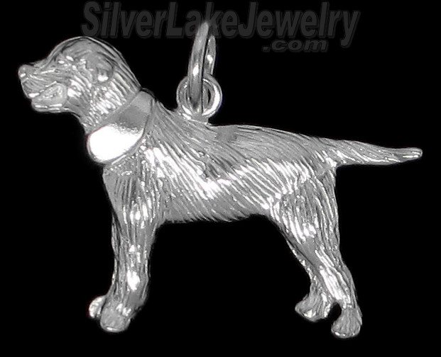 Sterling Silver Labrador Retriever Dog Animal Charm Pendant - Click Image to Close