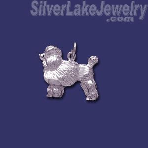 Sterling Silver Poodle Dog Animal Charm Pendant - Click Image to Close