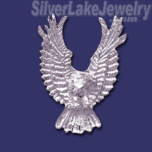 Sterling Silver Eagle (Y shape) Animal Charm Pendant - Click Image to Close