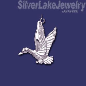 Sterling Silver Swan Duck Animal Charm Pendant - Click Image to Close