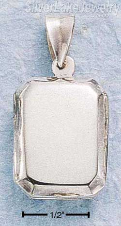 Sterling Silver High Polished Rectangular Locket - Click Image to Close