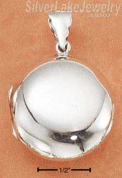 Sterling Silver High Polished Round Locket - Click Image to Close