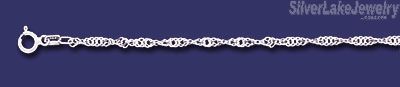 Sterling Silver 20" Singapore Chain 3mm - Click Image to Close