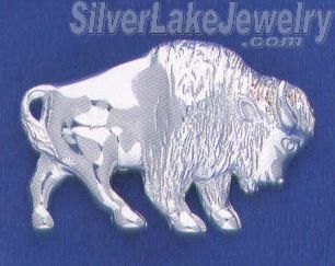 Sterling Silver Bison Buffalo Brooch Pin - Click Image to Close