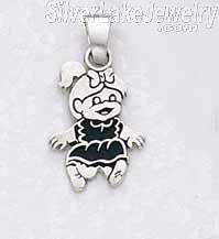 Sterling Silver Girl Charm Pendant - Click Image to Close