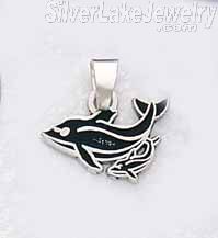 Sterling Silver Whale Mother & Baby Charm Pendant - Click Image to Close