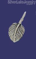 Sterling Silver Feather Genuine American Indian Charm Pendant - Click Image to Close