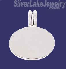 Sterling Silver Oval Engravable Charm Pendant - Click Image to Close