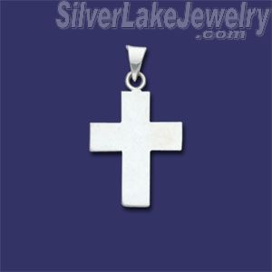 Sterling Silver Plain Cross Charm Pendant - Click Image to Close