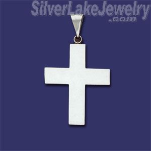 Sterling Silver Plain Cross Charm Pendant - Click Image to Close