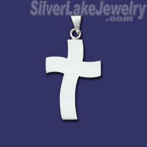 Sterling Silver Plain Twisted Cross Charm Pendant - Click Image to Close