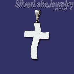 Sterling Silver Plain Twisted Cross Charm Pendant - Click Image to Close