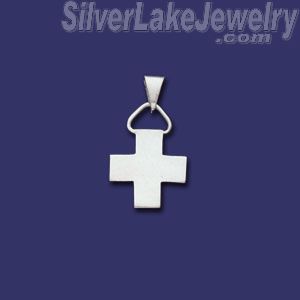 Sterling Silver Plain Cross Charm Pendant - Click Image to Close