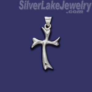 Sterling Silver Twisted Cross Charm Pendant - Click Image to Close