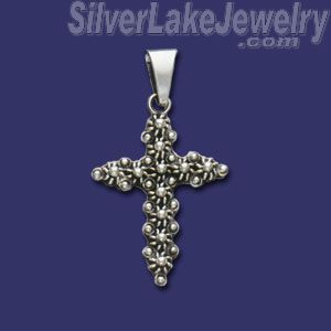 Sterling Silver Cross w/Suns Charm Pendant - Click Image to Close